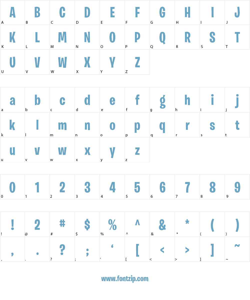 Burbank Big Cd Bd Font Character